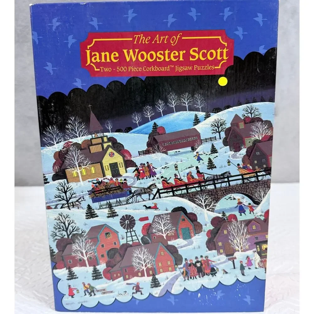 Vintage Jane Wooster Scott 2-Puzzle Set 500pc Corkboard Unopened Pieces